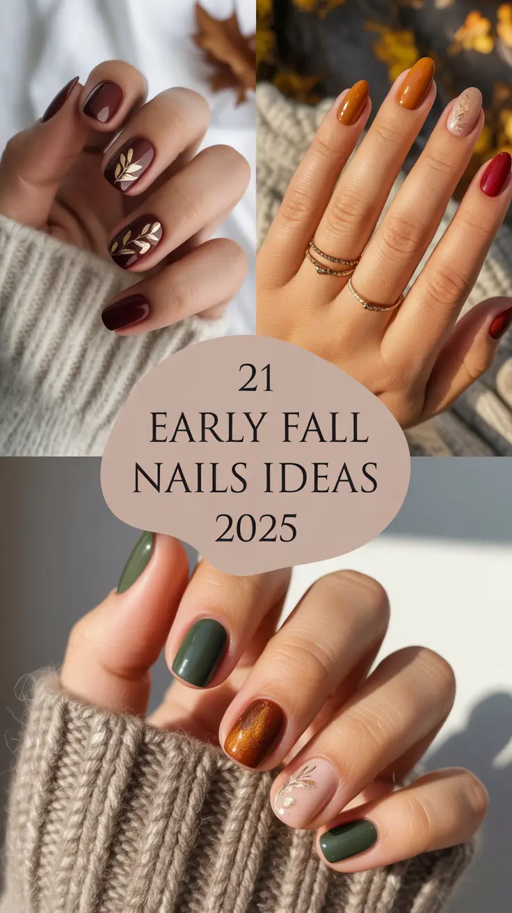 Early Fall Nails Ideas 2025: Cute Designs, Almond Shape & French Tip Inspiration