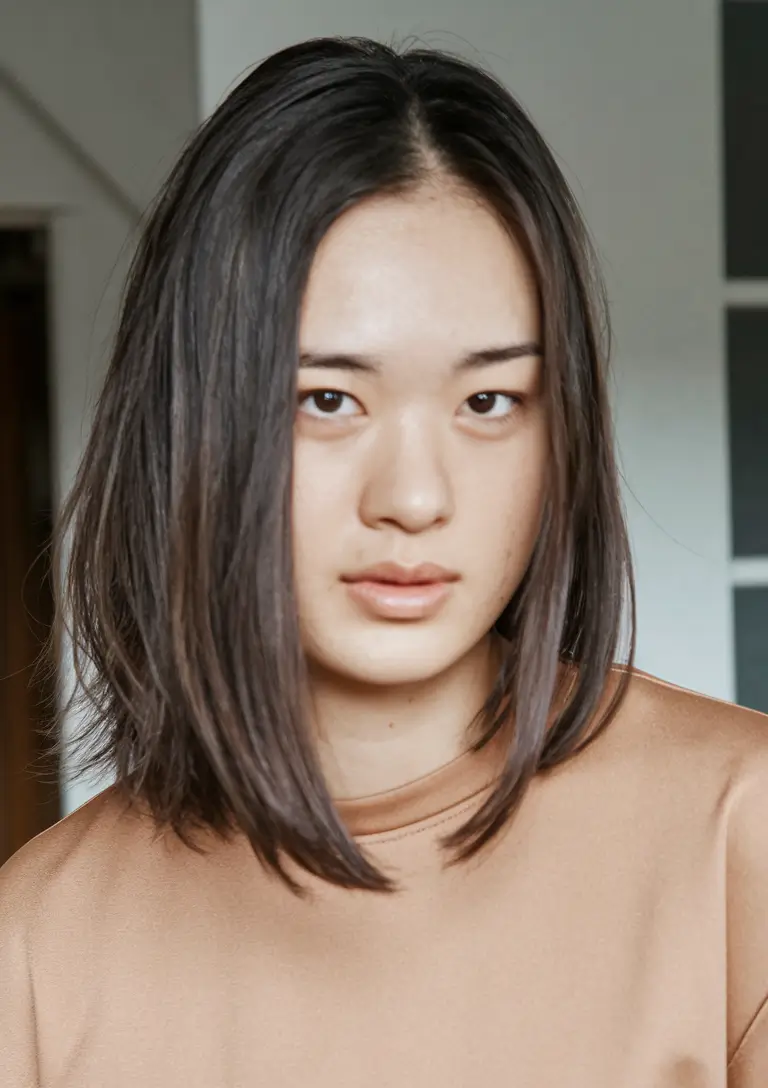 fall hairstyles medium length Minimalist Medium-Length Blunt Cut