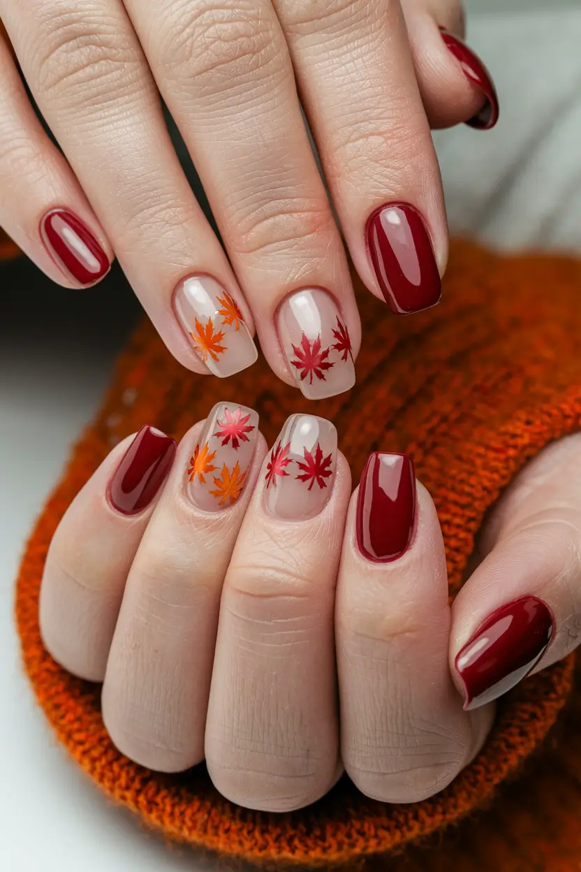 fall 3d nail art Rust-Toned Simplicity