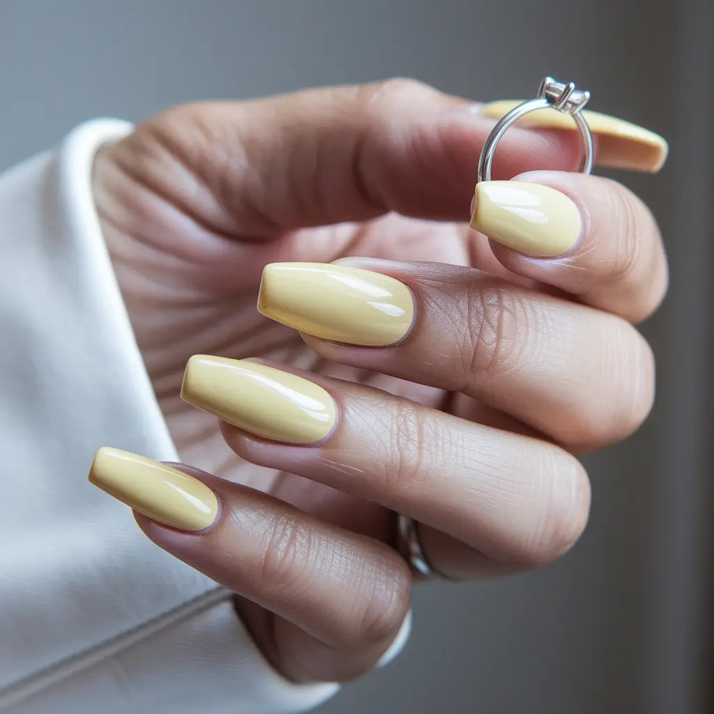 fall ballerina nails 2025 Buttercream Yellow Glow