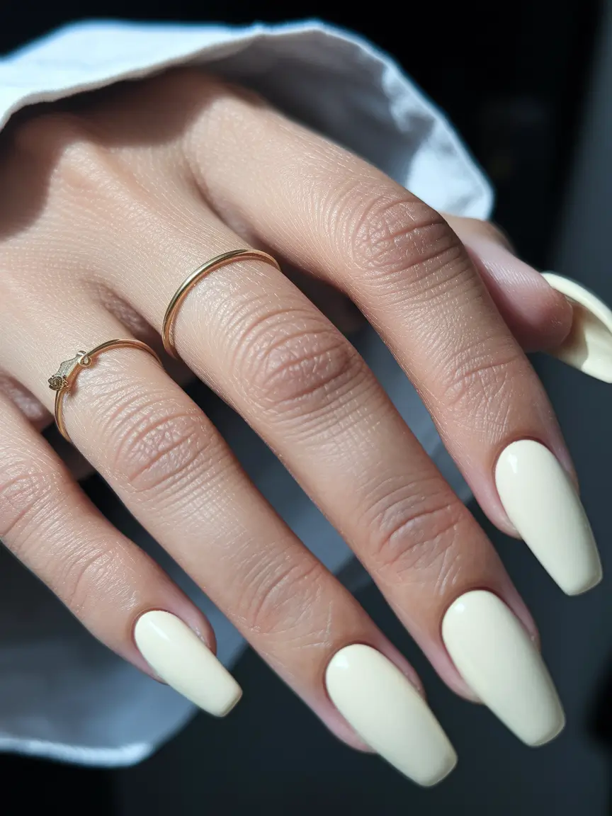 fall ballerina nails 2025 Creamy Ivory Perfection