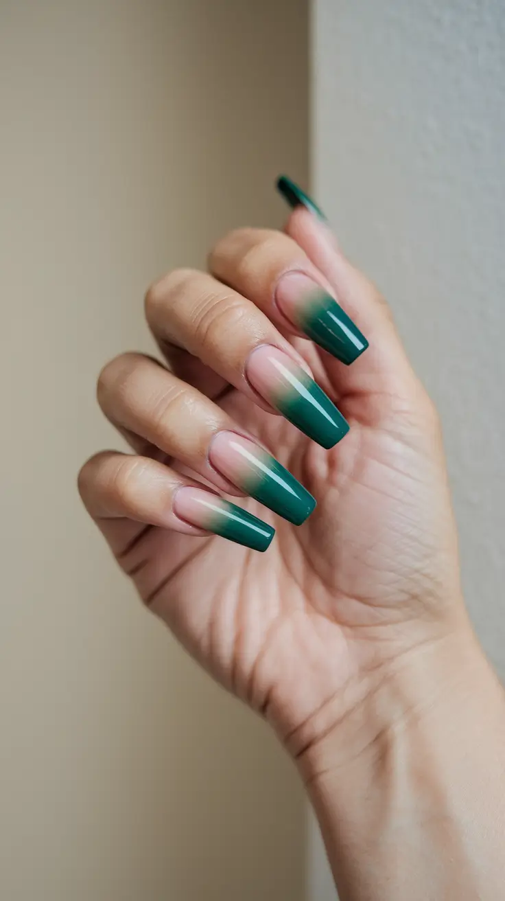 fall ballerina nails 2025 Emerald Fade Drama