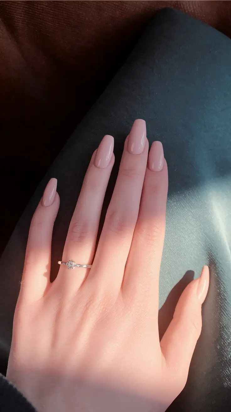 fall ballerina nails 2025 Neutral Glow Minimalism