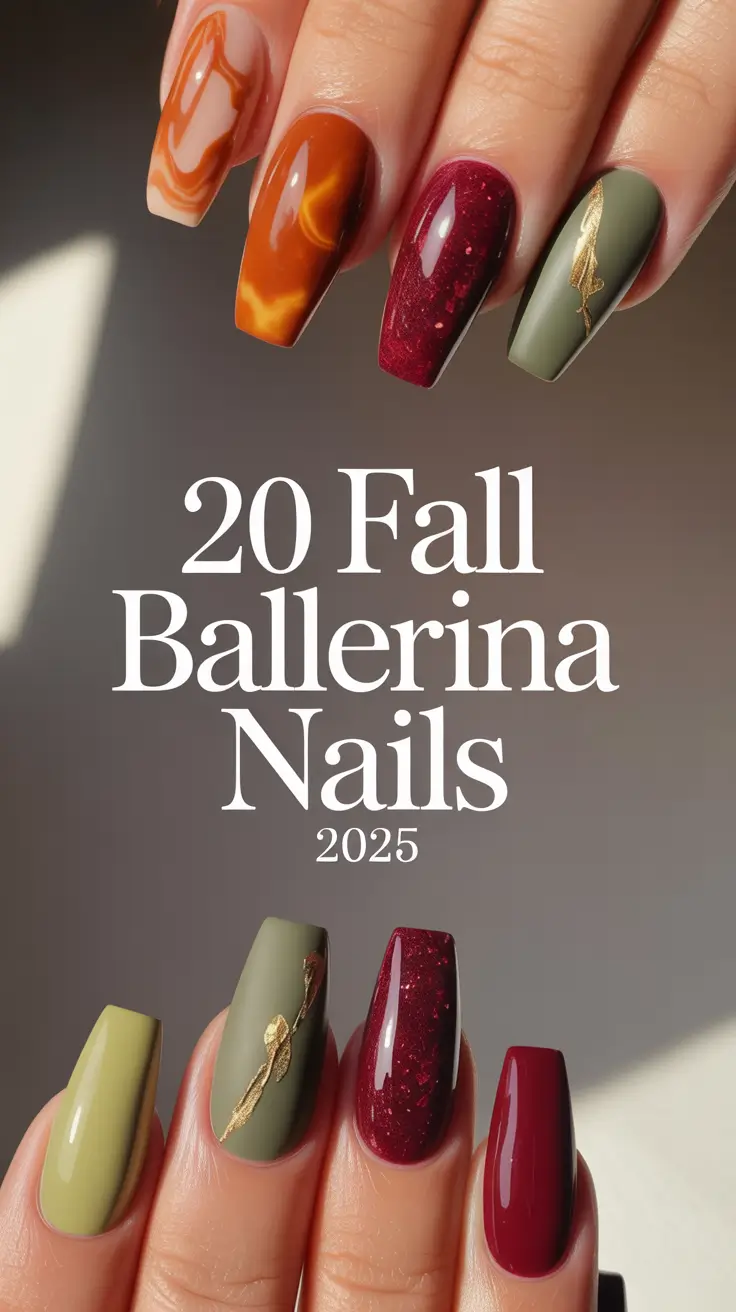 Fall Ballerina Nails 2025: Trendy Designs, Shapes & Colors for Every Season