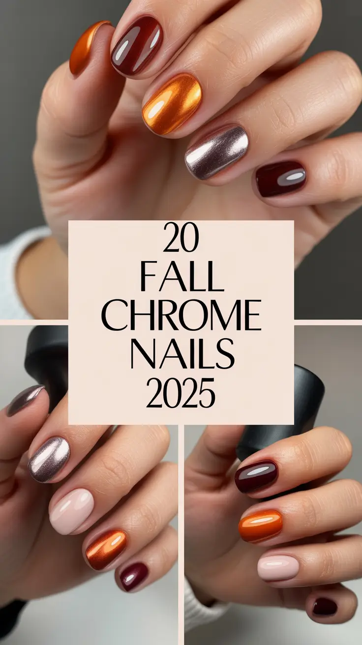 Fall Chrome Nails 2025: Inspo for Almond, Short Square & Bold Colors