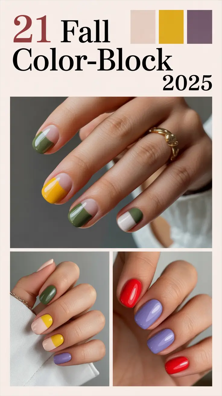 Fall Color-Block Nails 2025: Trendy Autumn Designs and Inspo