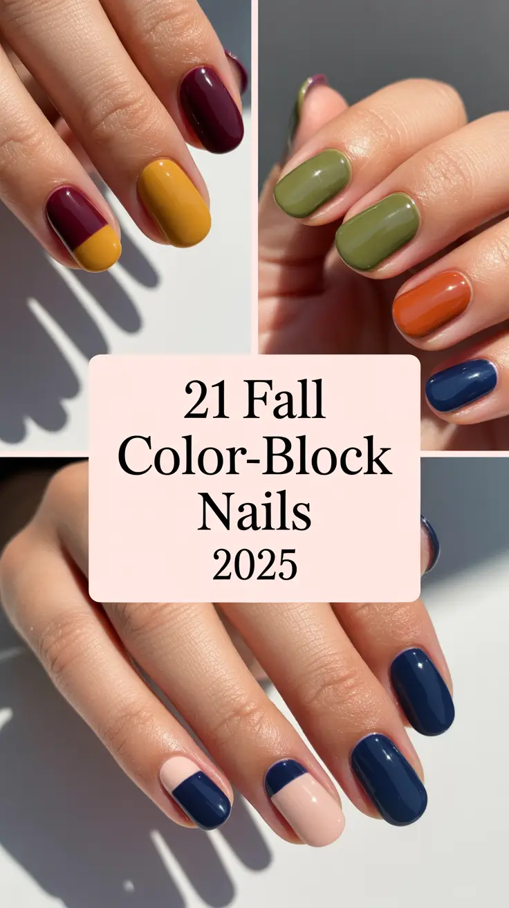 Fall Color-Block Nails 2025: Trendy Autumn Designs and Inspo