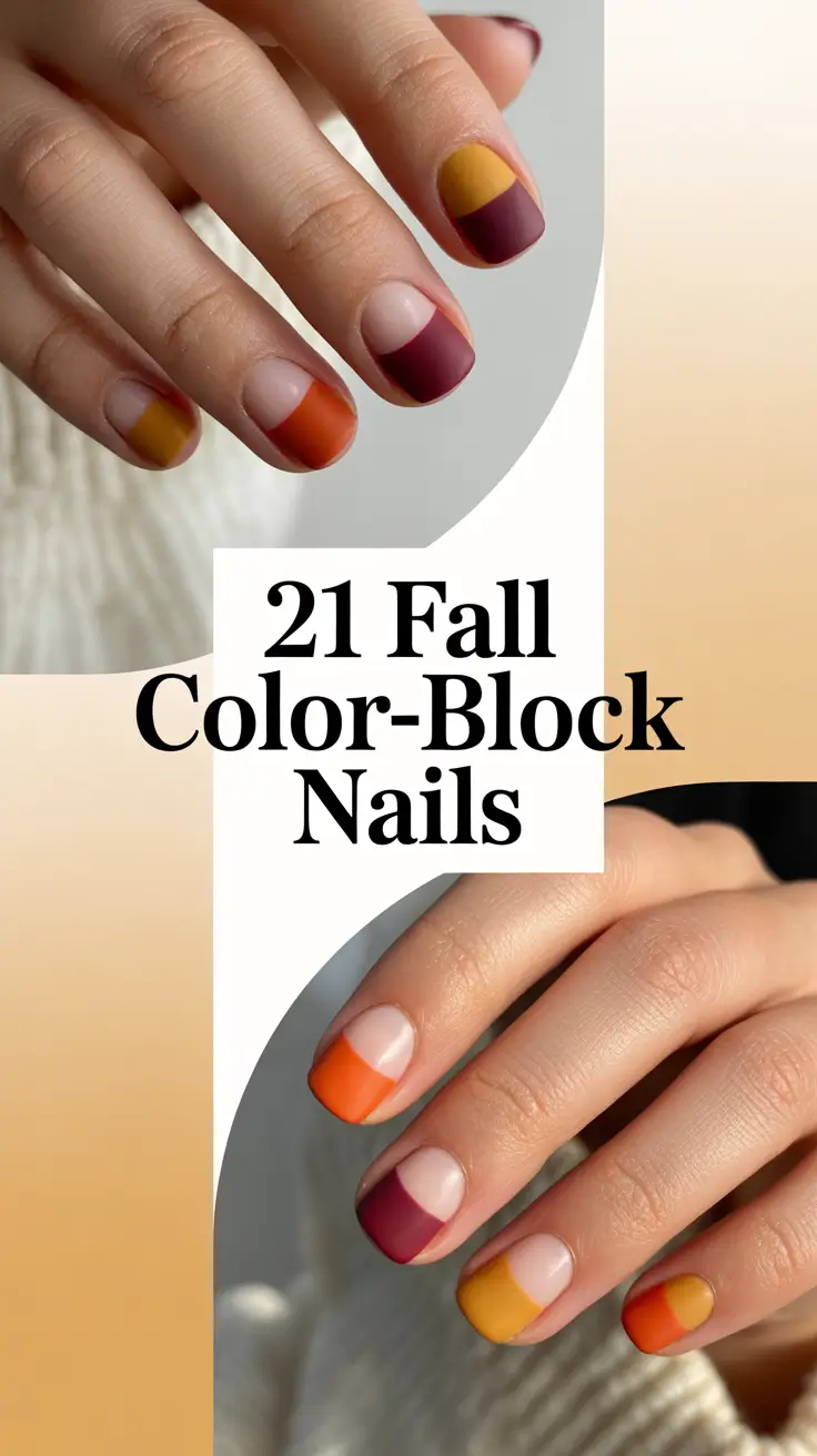 Fall Color-Block Nails 2025: Trendy Autumn Designs and Inspo