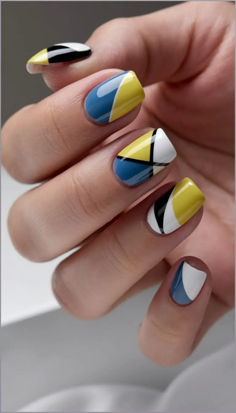 Fall Geometric Nails 2025 Primary Angles With Modern Edge