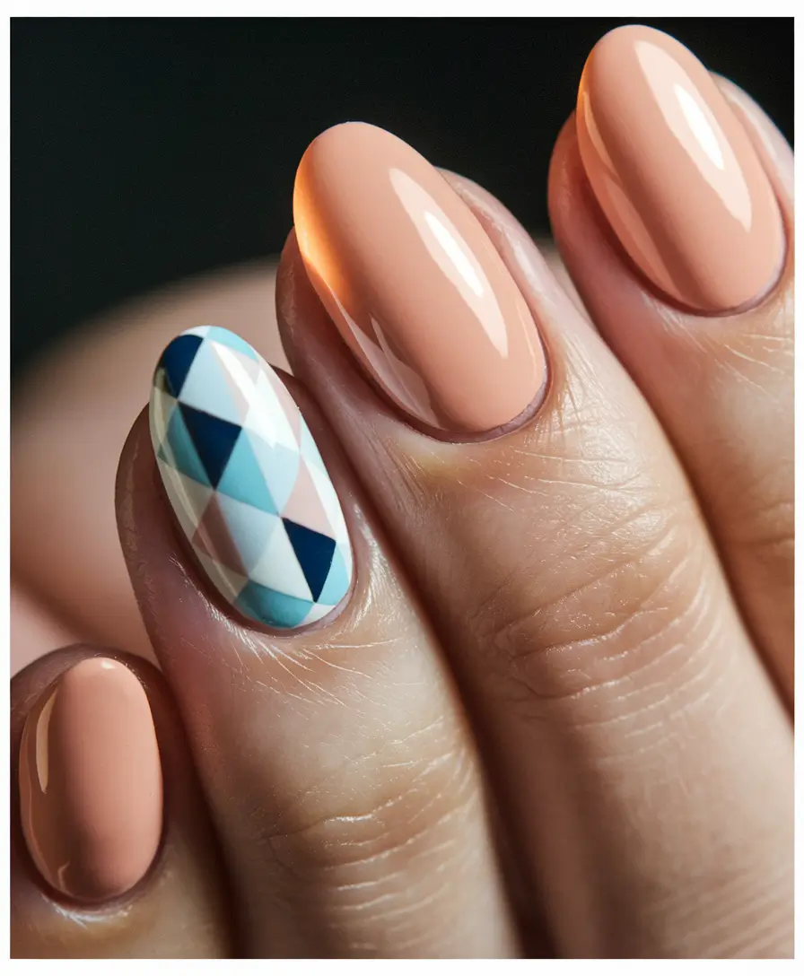 Fall Geometric Nails 2025 Soft Neutrals With a Geometric Twist