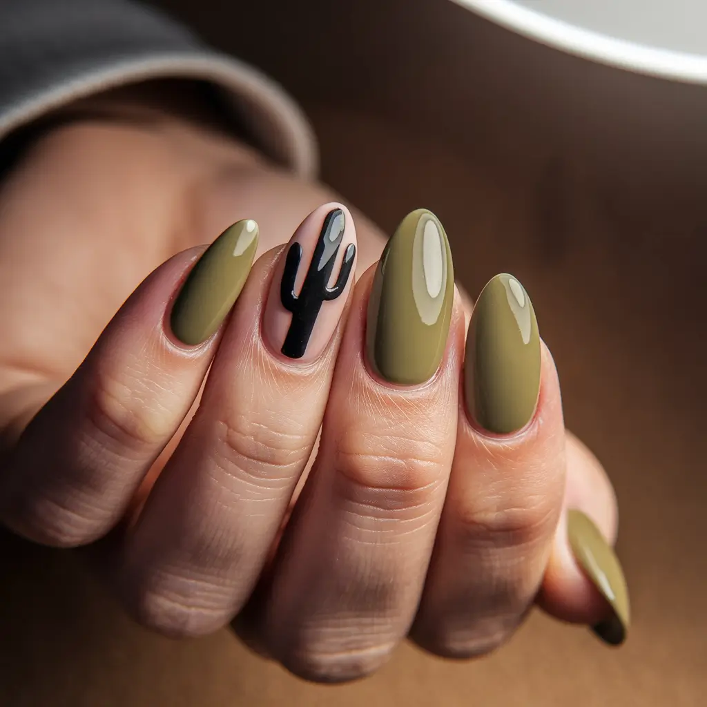 fall green nails 2025 Cactus Accent Chic
