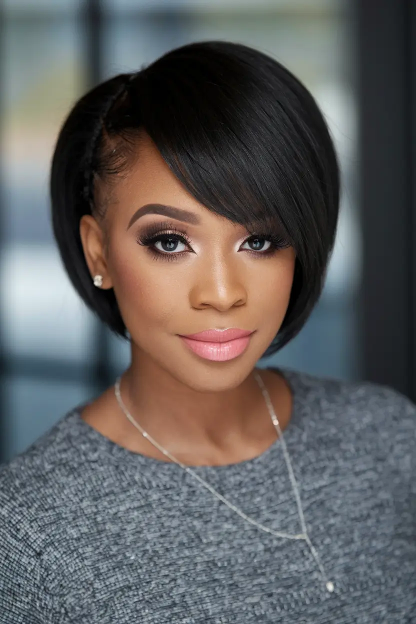 fall hairstyles for women over 40 sleek angled bob