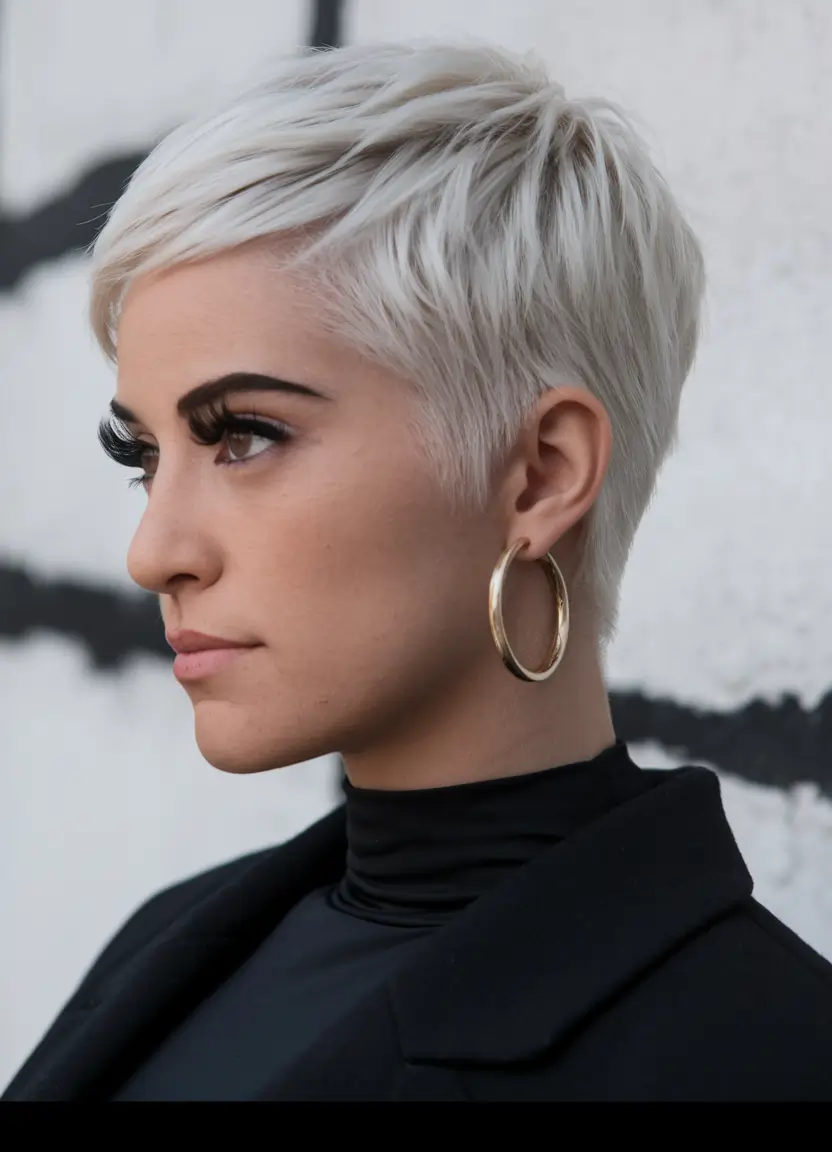 fall hairstyles for women over 40 platinum pixie