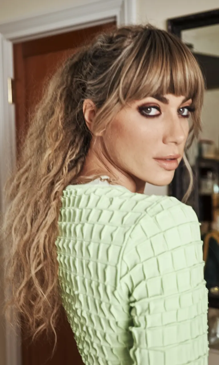 fall hairstyles for women over 40 ponytail with bangs