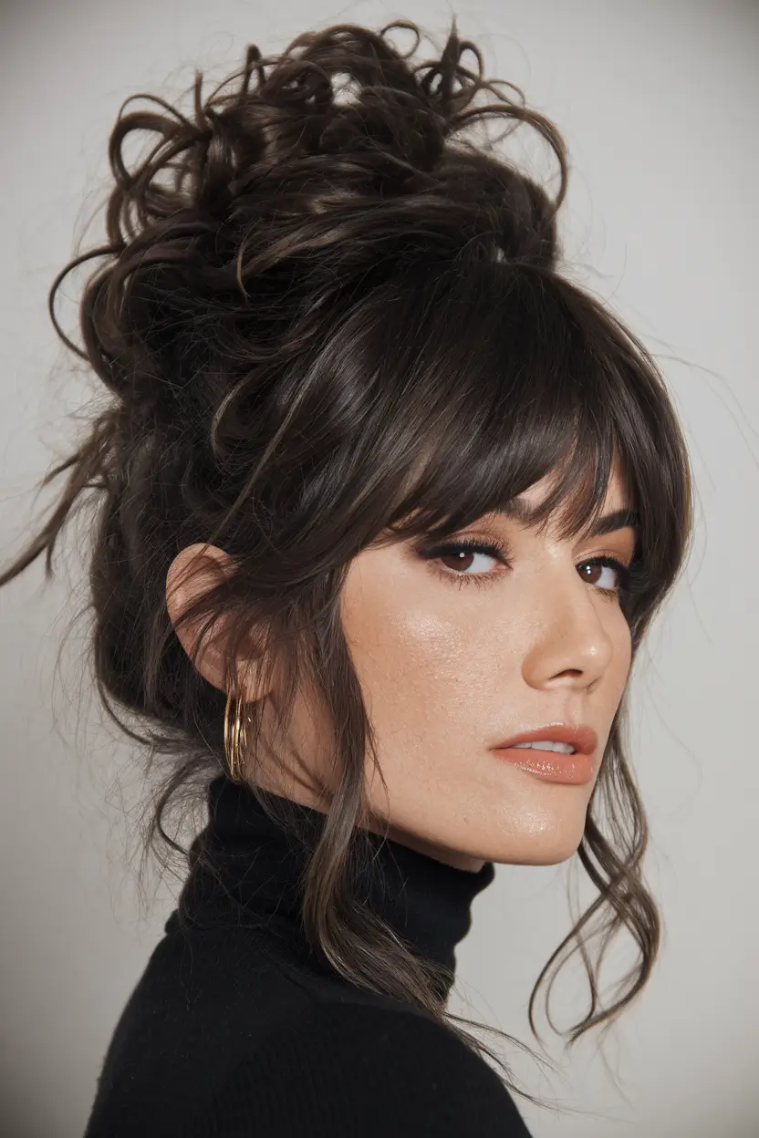 fall hairstyles for women over 40 curly updo