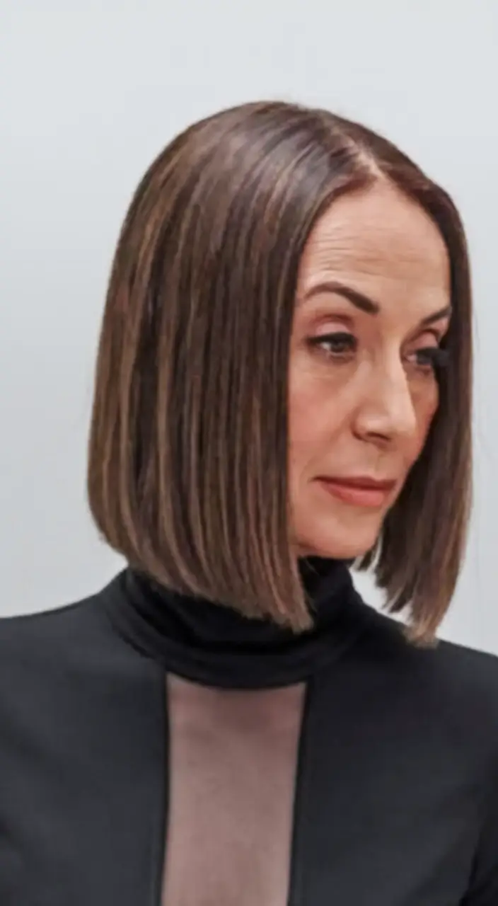 fall hairstyles for women over 40 straight middle part bob