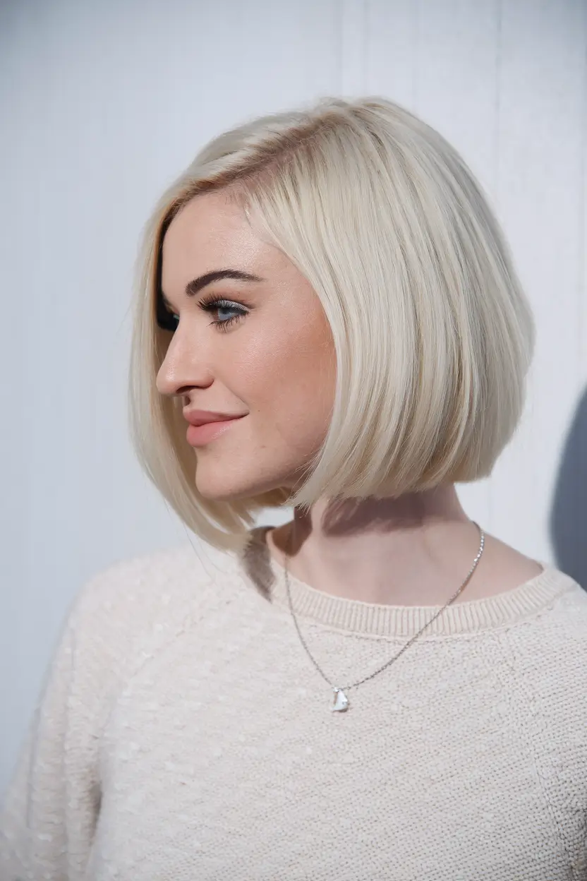 fall hairstyles for women over 40 platinum bob