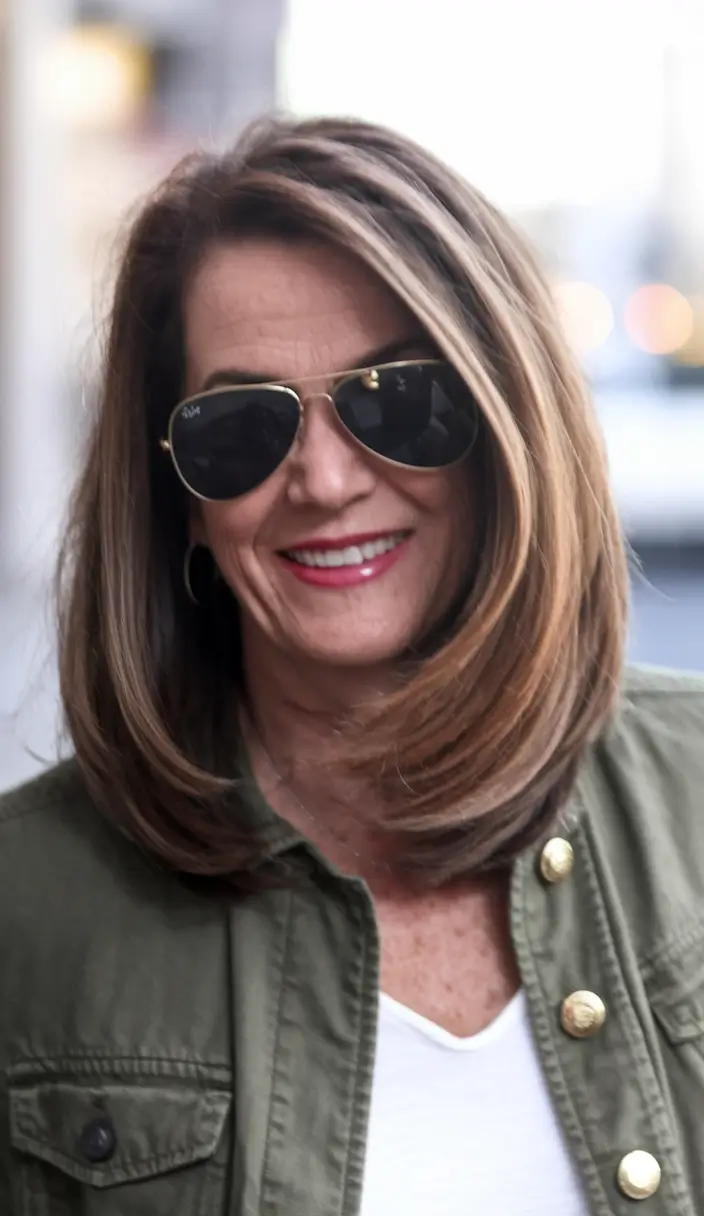 fall hairstyles women over 50 Layered Blowout with Soft Volume