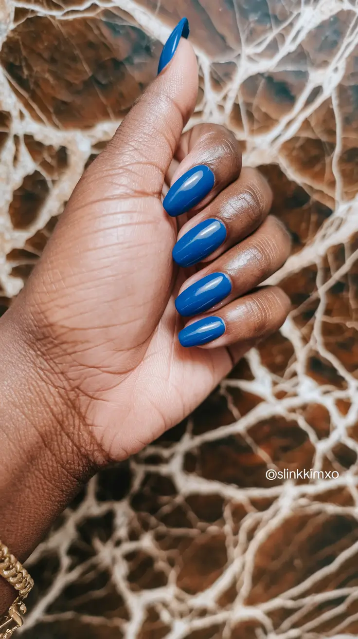 Fall Nail Colors for Brown Skin 2025 – Cobalt Cashmere Ovals