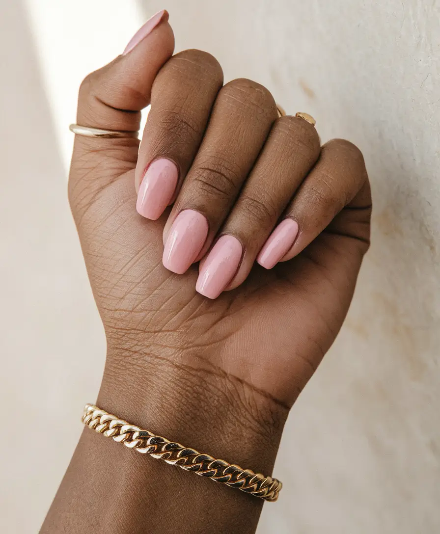 Fall Nail Colors for Brown Skin 2025 – Blush Milk Short Squares