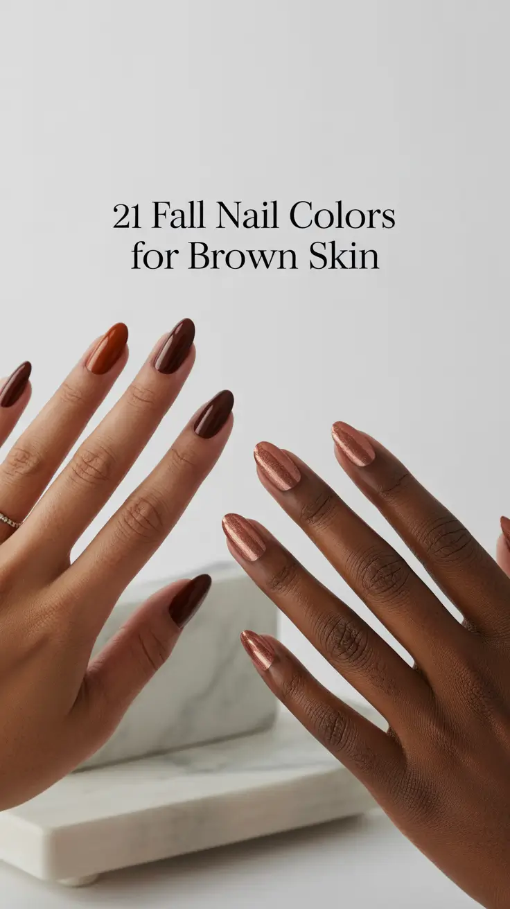 Fall Nail Colors for Brown Skin 2025: Almond, Short & Square Ideas for Every Tone