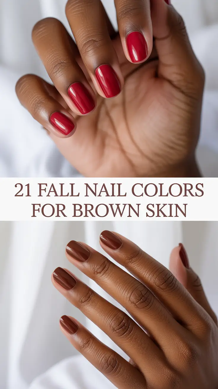 Fall Nail Colors for Brown Skin 2025: Almond, Short & Square Ideas for Every Tone
