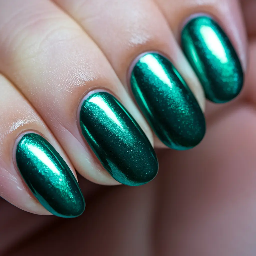 Fall nail colors for fair skin 2025 – Emerald Chrome Sheen