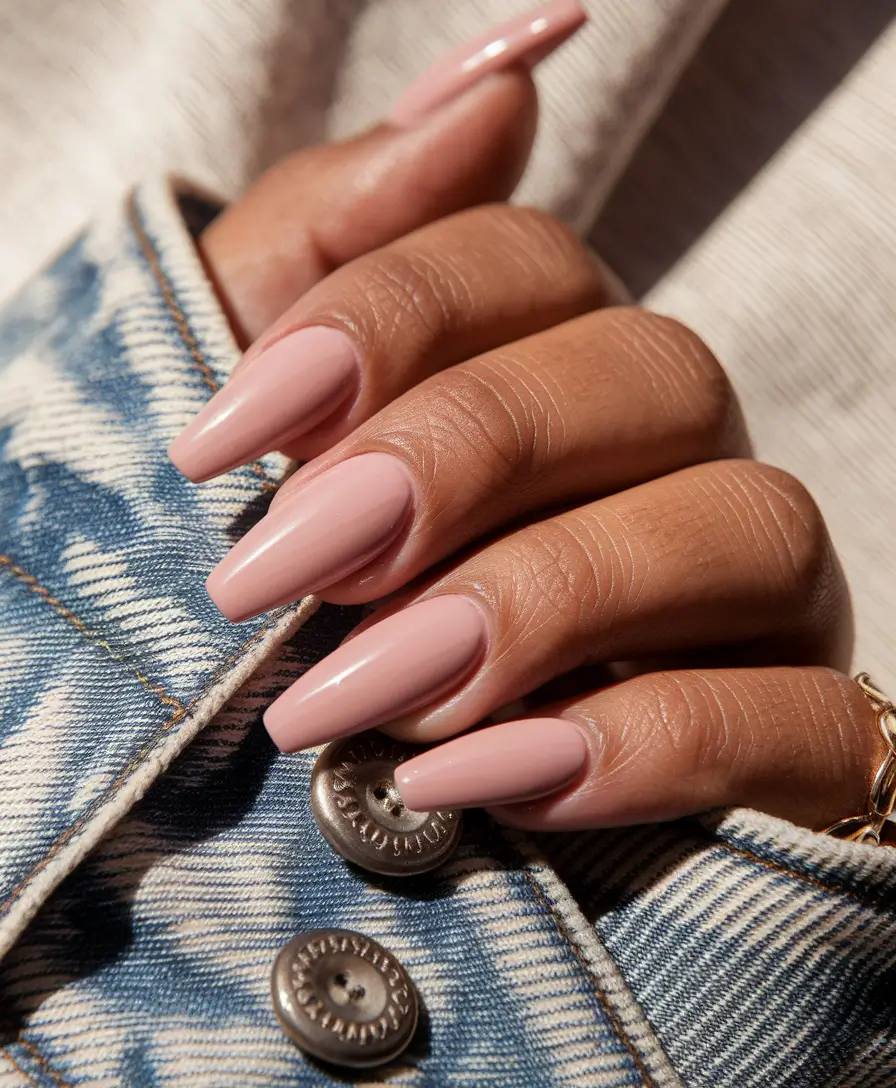 Fall nail colors for medium skin 2025 – Soft Rose Latte Coffins