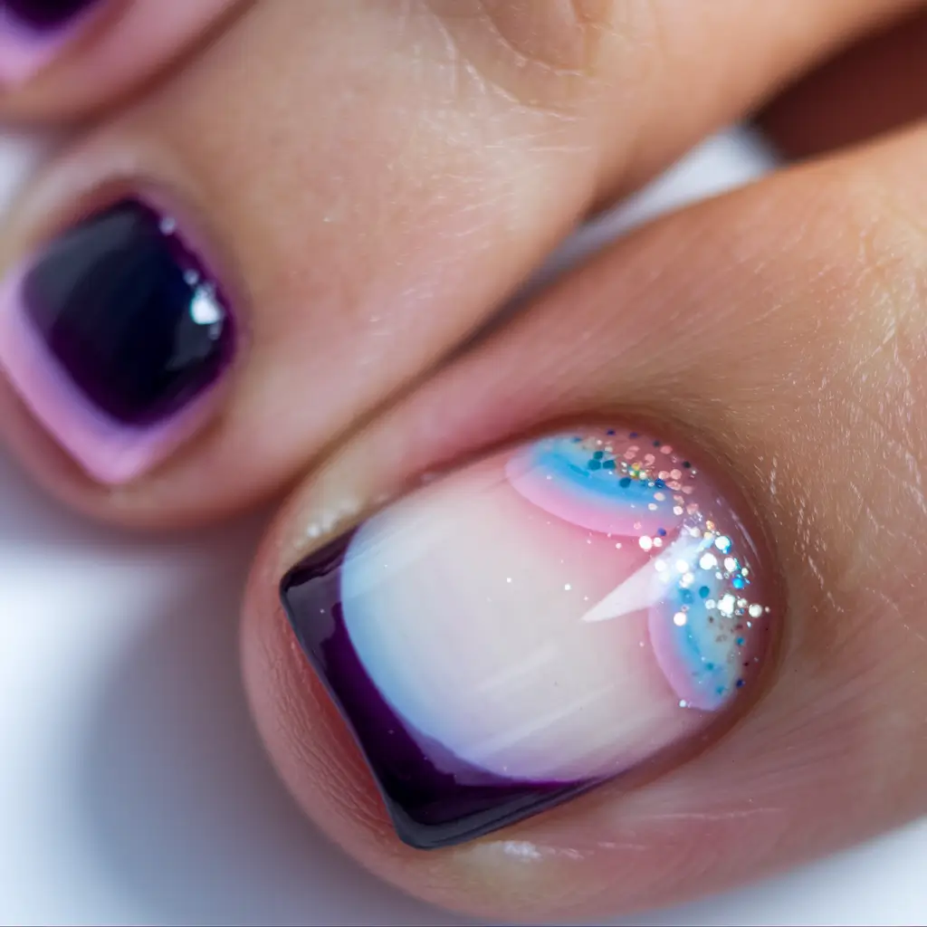 fall pedicure colors 2025 Galaxy Dream Gradient