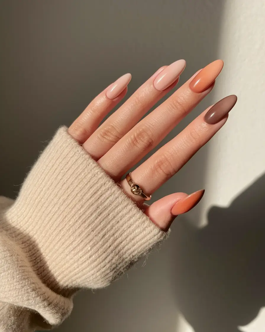 fall season nails 2025 Gradient Neutrals Perfection