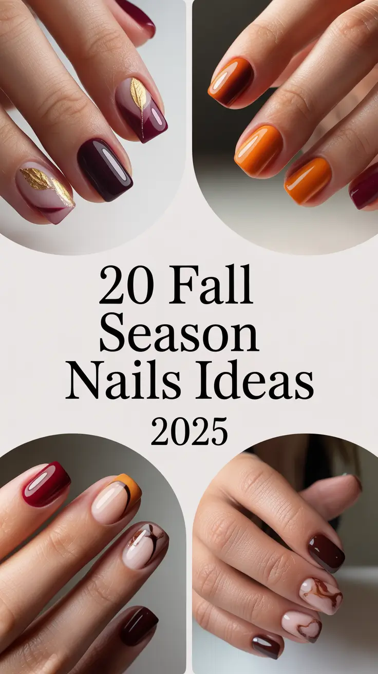 Fall Season Nails Ideas 2025: Classy Almond, Acrylic & Glitter Designs for November