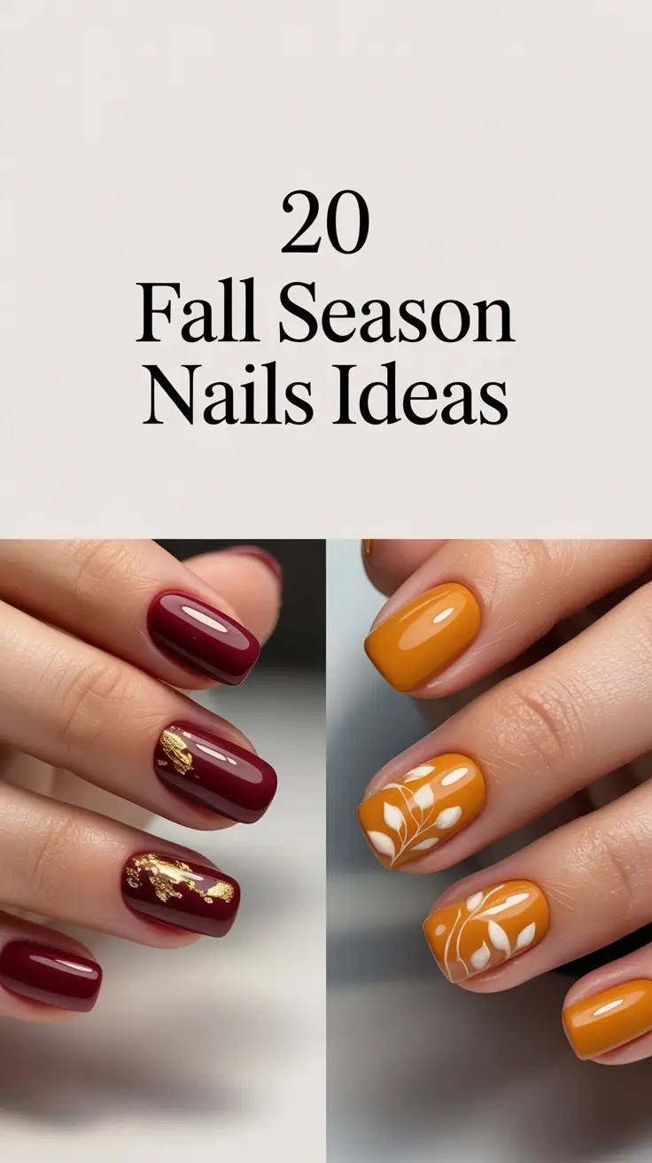 Fall Season Nails Ideas 2025: Classy Almond, Acrylic & Glitter Designs for November