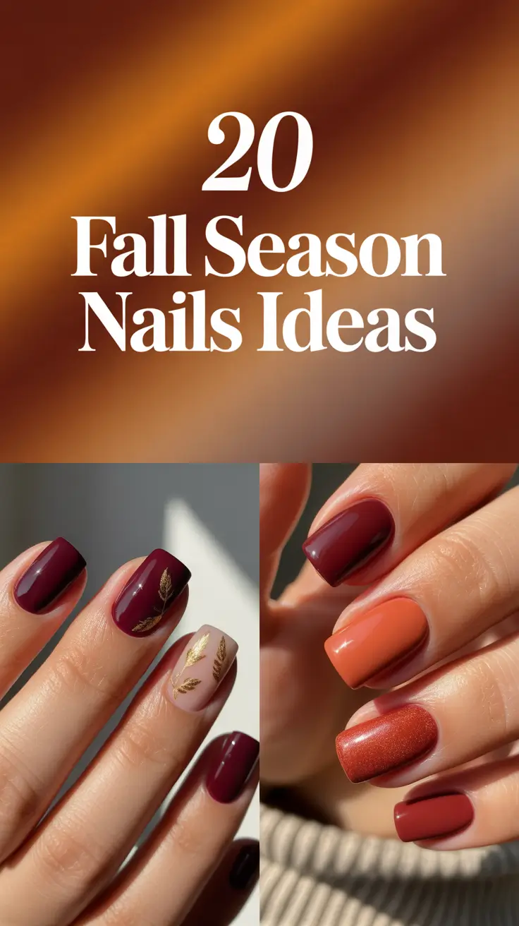 Fall Season Nails Ideas 2025: Classy Almond, Acrylic & Glitter Designs for November