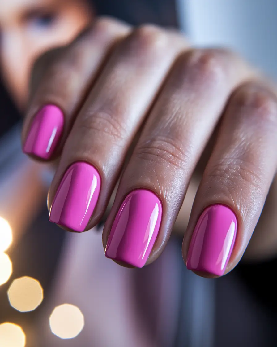 Fall Square Nails 2025 – Fuchsia Pop Squares for Gloomy Days