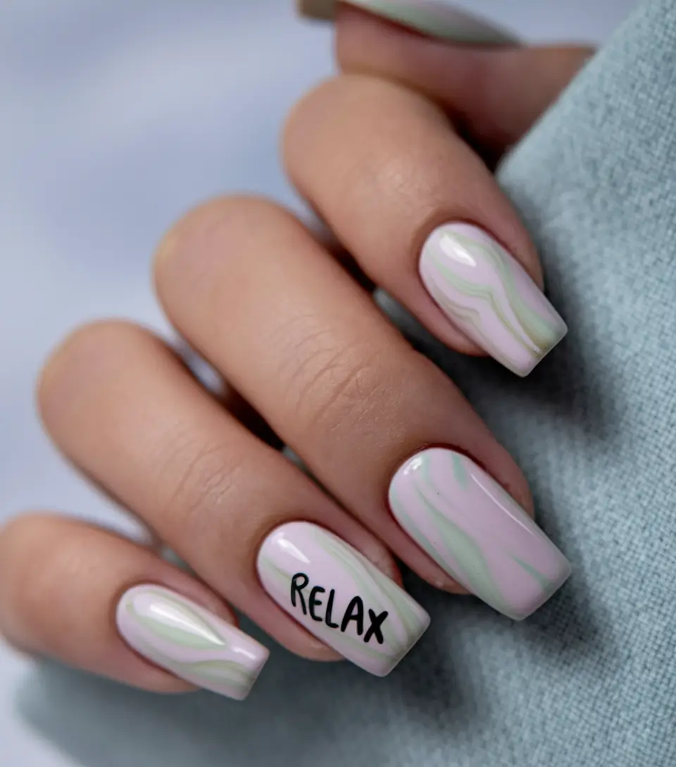 minimalist fall nails 2025 Playful Pastel Message