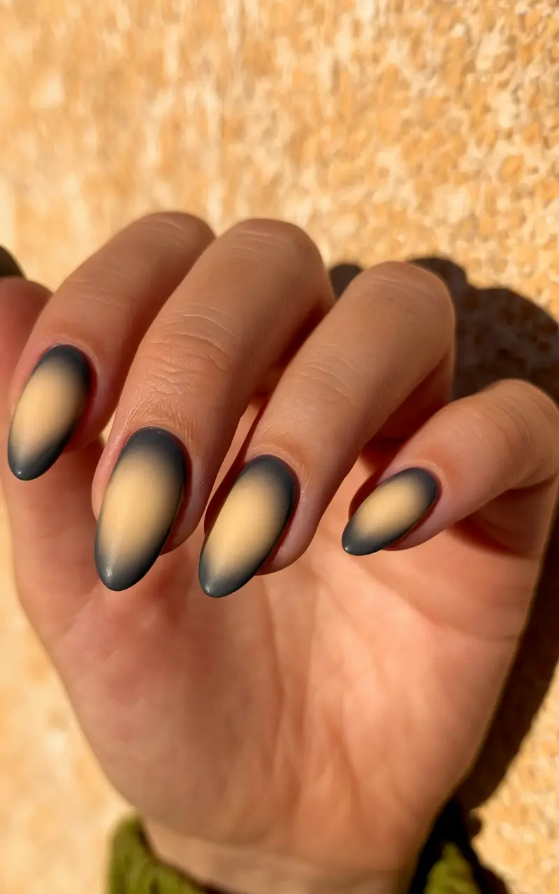 minimalist fall nails 2025 Smoky Sunset Gradient