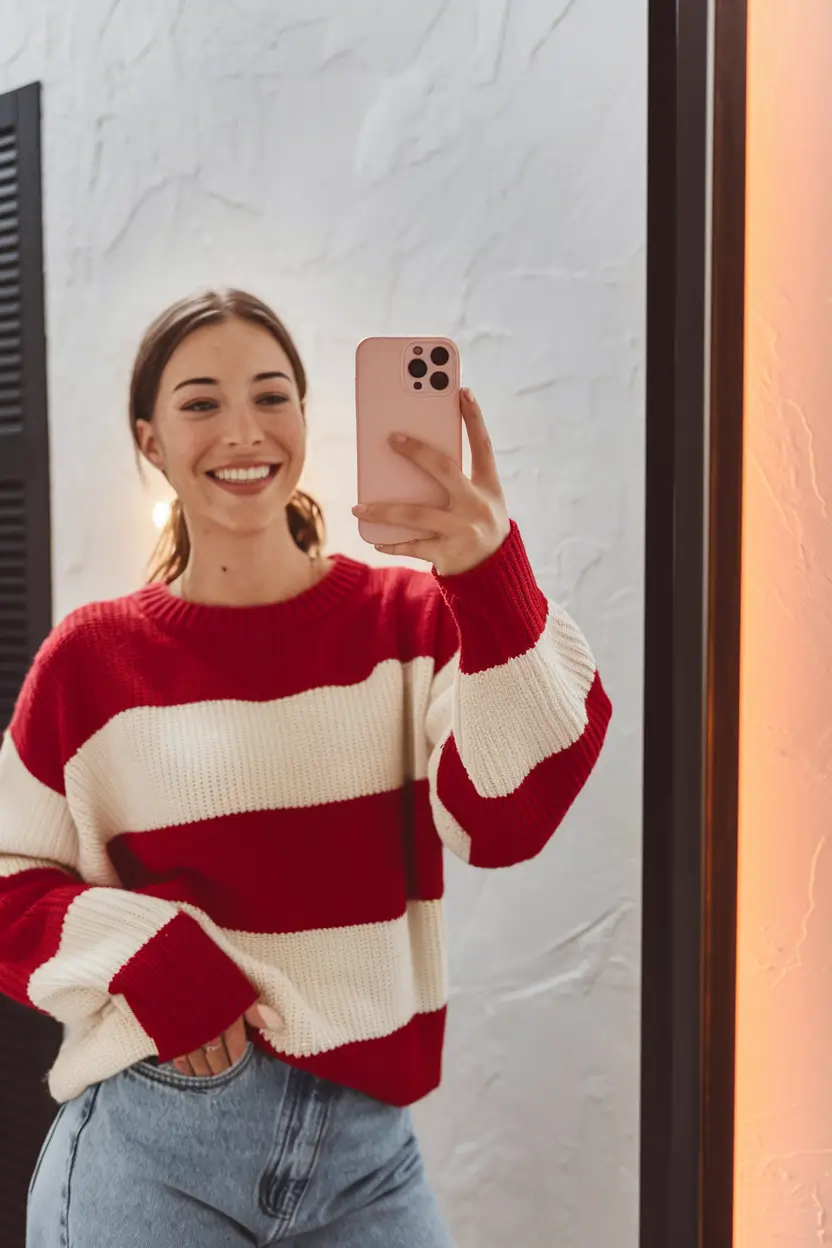 fall sweater outfits 2025 Bold Stripes, Bigger Smiles