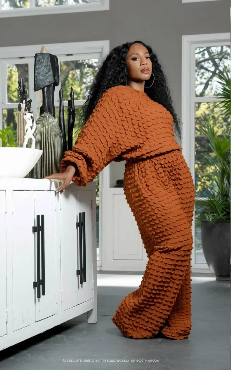 fall outfits black women shein Terracotta Texture for Cozy Days In