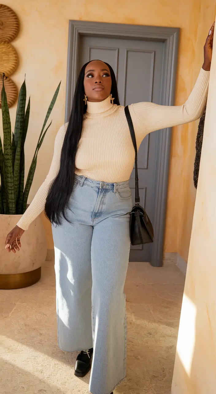 fall outfits black women plus size Wide-Leg Chic and Snatched Neutrals