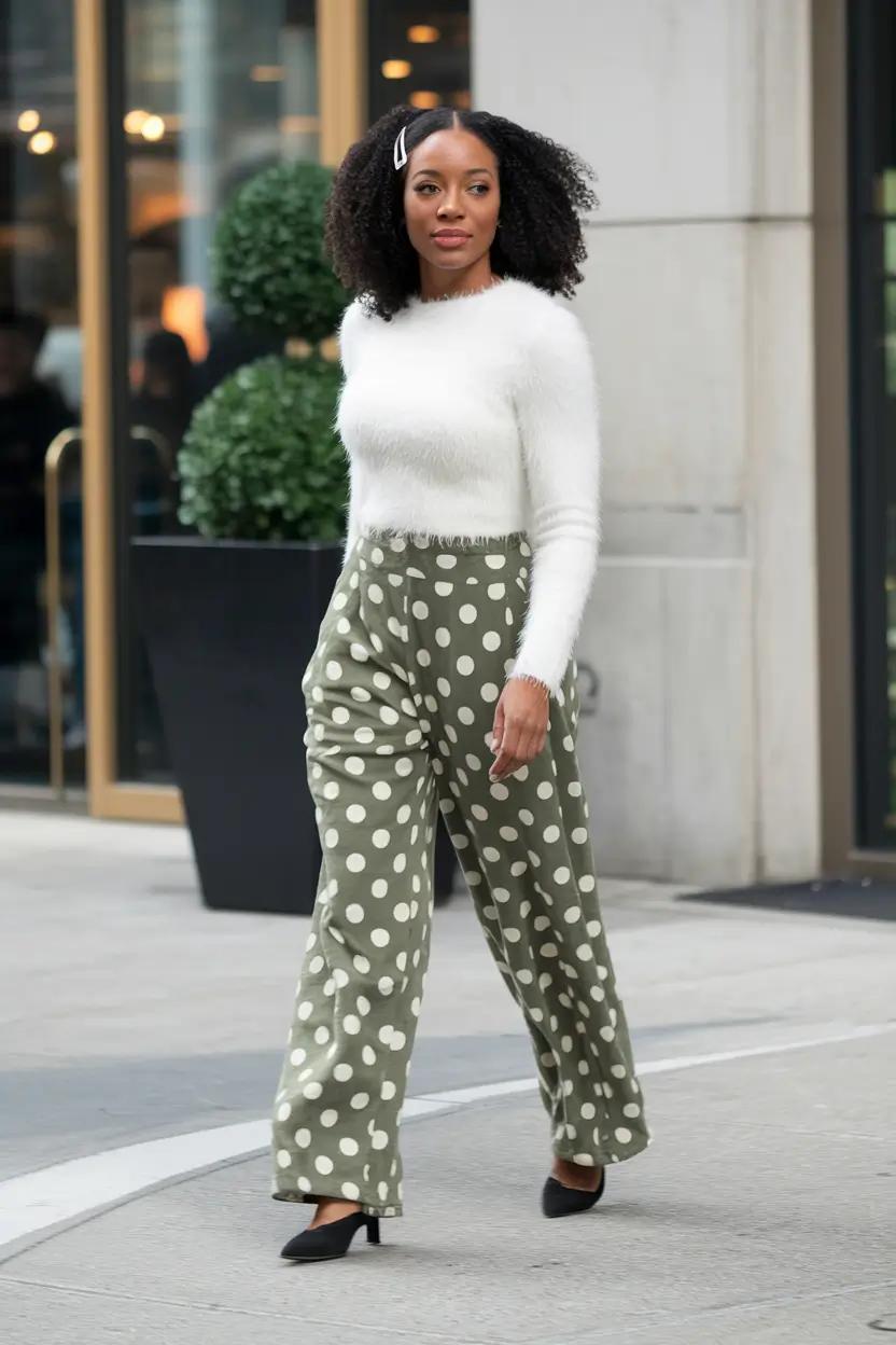fall outfits black women 2025 Chic in Texture and Dots
