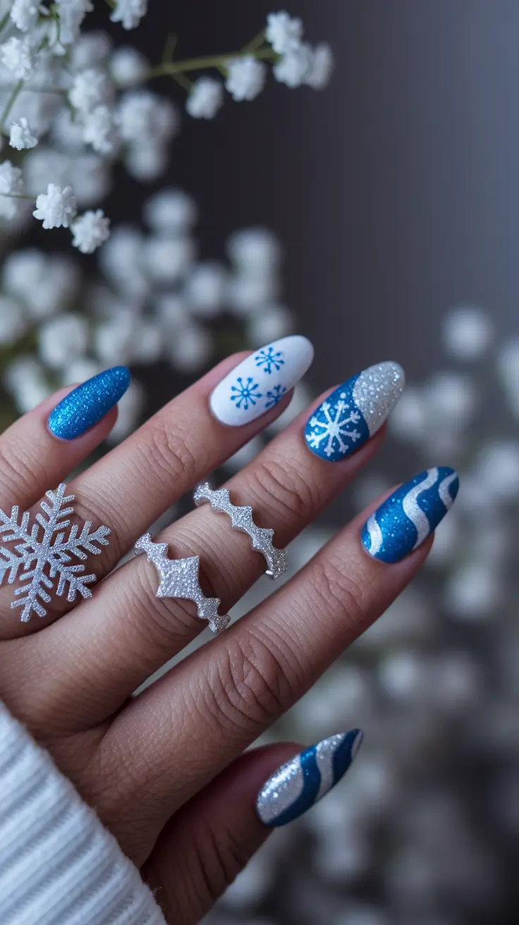 2026 Frosty Blue Snowflakes