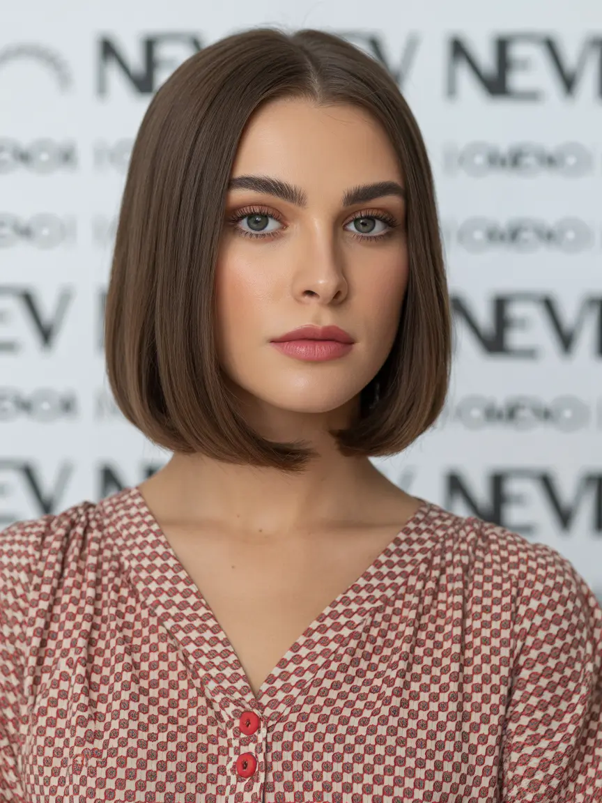 Brunette Hair Color Ideas Winter 2025-2026 Classic Polished Bob with Elegant Lines