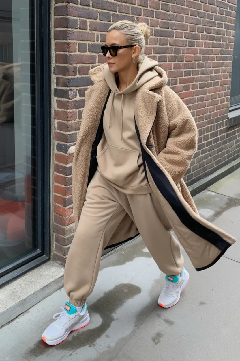 early winter outfits casual Cozy Neutrals with a Streetwear Twist