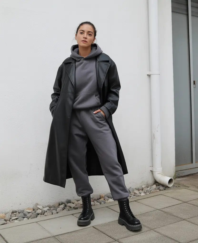 early winter outfits korean Monochrome Streetwear Strength