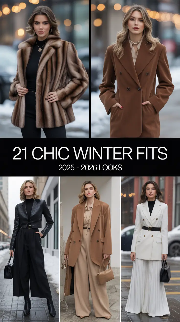 Chic Winter Fits 2025 - 2026 Looks: Classy & Cozy Streetwear Inspo