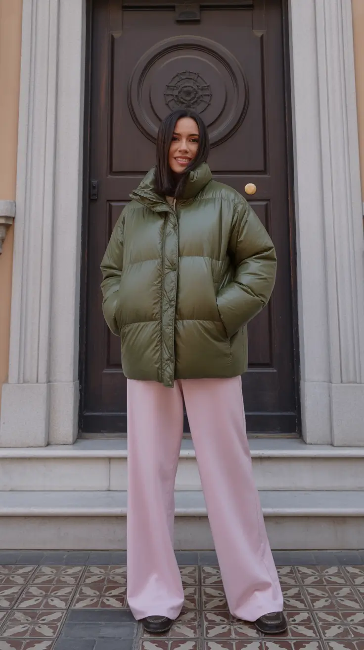 comfy winter outfits 2025 Pastel Meets Utility