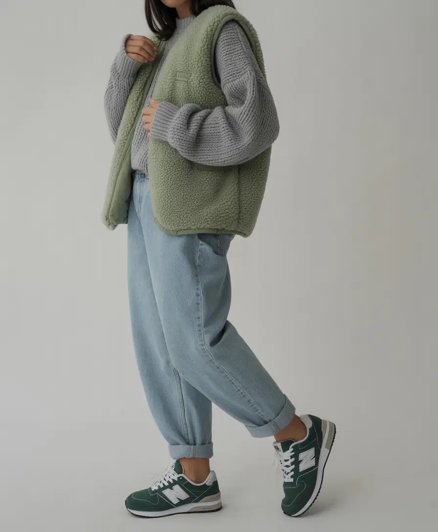 comfy winter outfits for women Sporty Green and Grey Mix