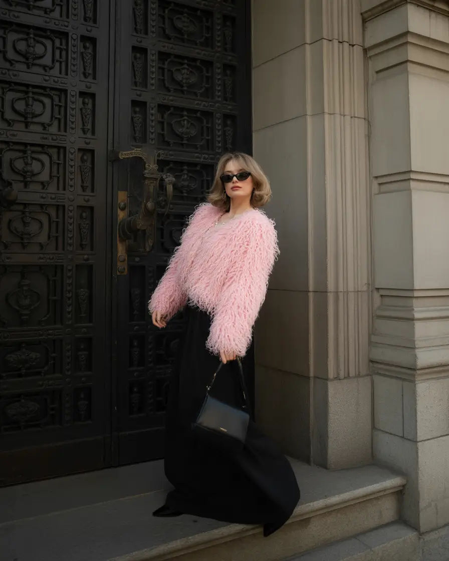 comfy winter outfits aesthetic Playful Pink Statement