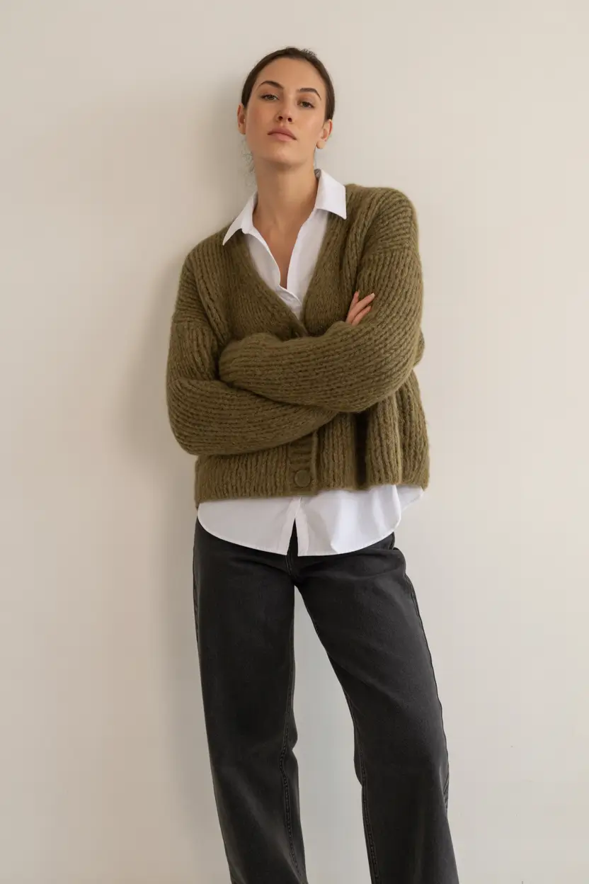 comfy winter outfits 2026 Relaxed Knit Layers