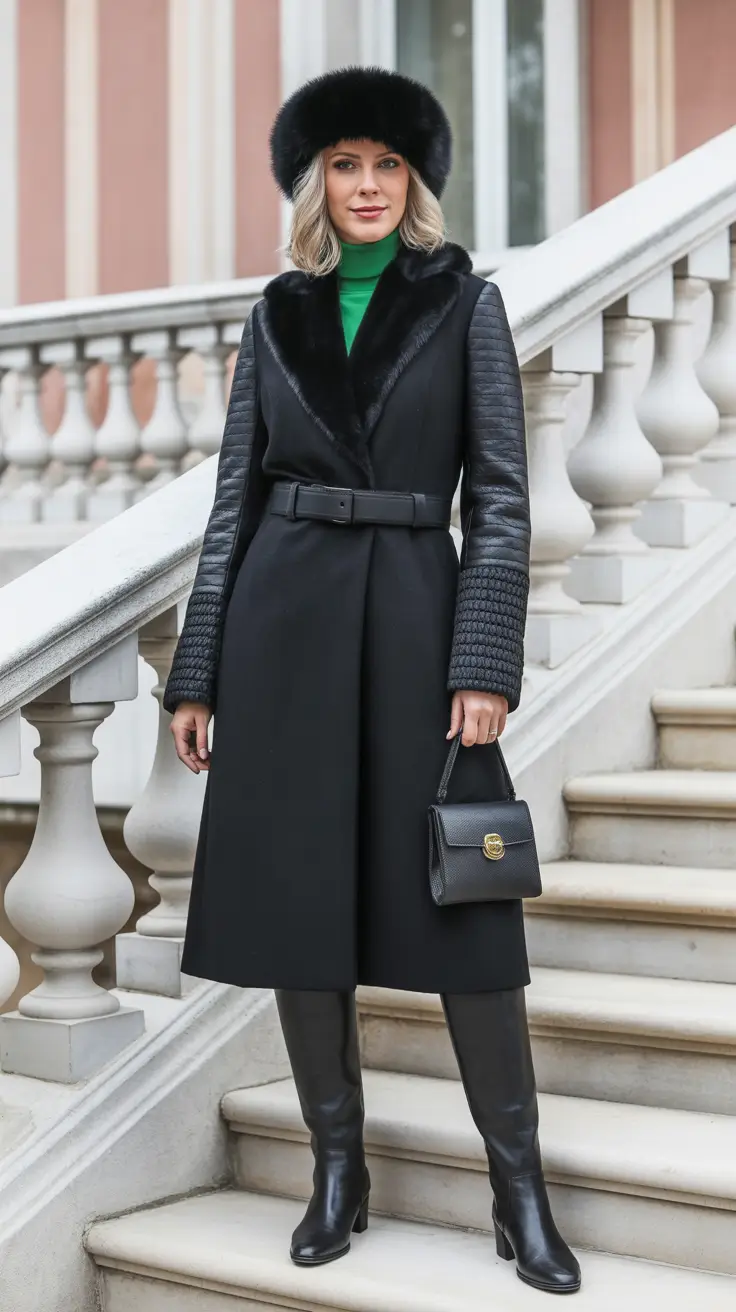 cozy winter outfits 2025 - 2026 style guide Classic Black with Luxe Details